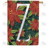 America Forever Snowy Poinsettias Monogram House Flag