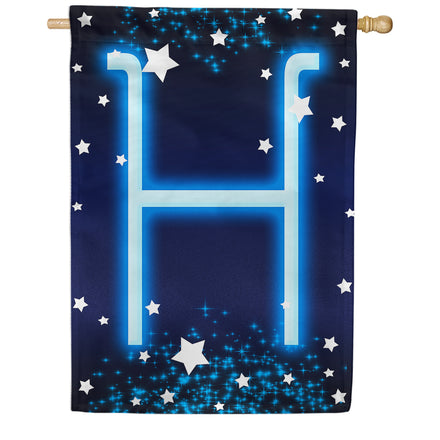 America Forever New Year Starlight Monogram House Flag