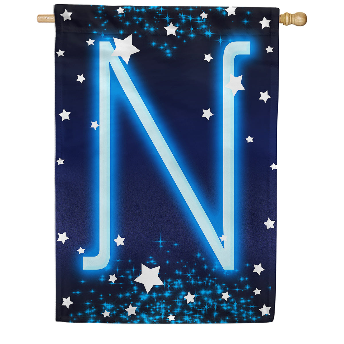 America Forever New Year Starlight Monogram House Flag