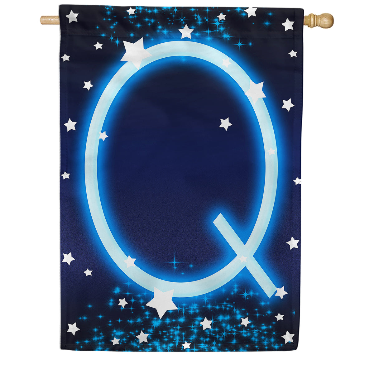 America Forever New Year Starlight Monogram House Flag
