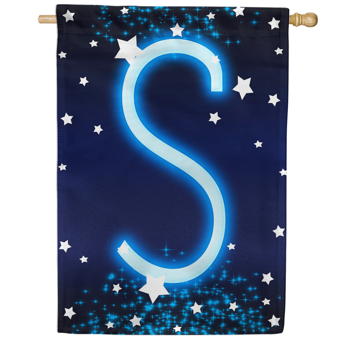 America Forever New Year Starlight Monogram House Flag