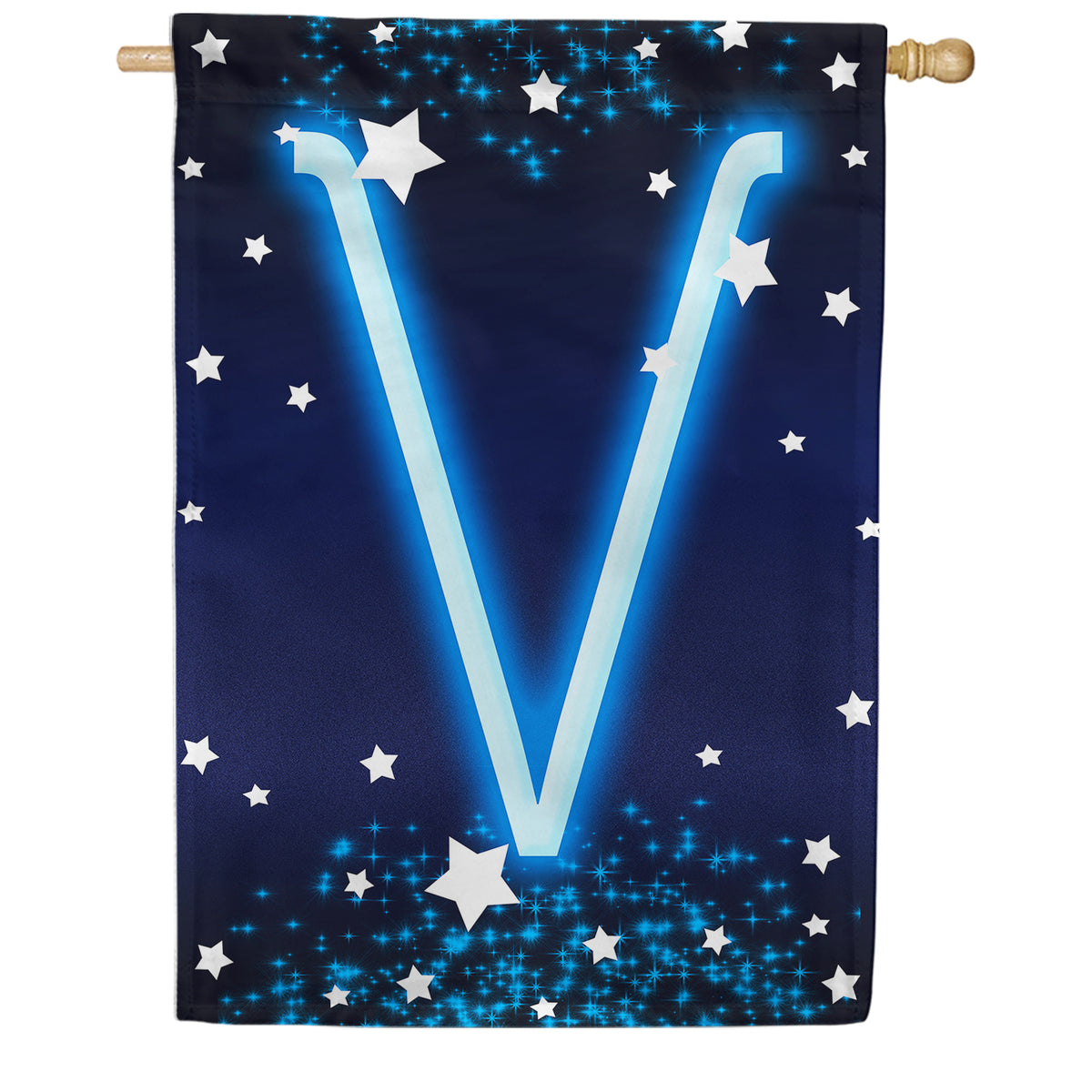 America Forever New Year Starlight Monogram House Flag