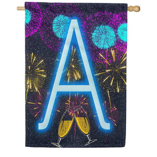 America Forever New Year Cheers Monogram House Flag