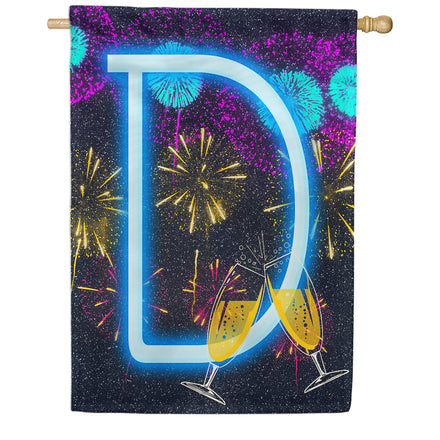 America Forever New Year Cheers Monogram House Flag