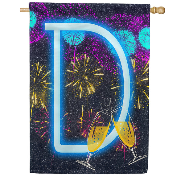 America Forever New Year Cheers Monogram House Flag