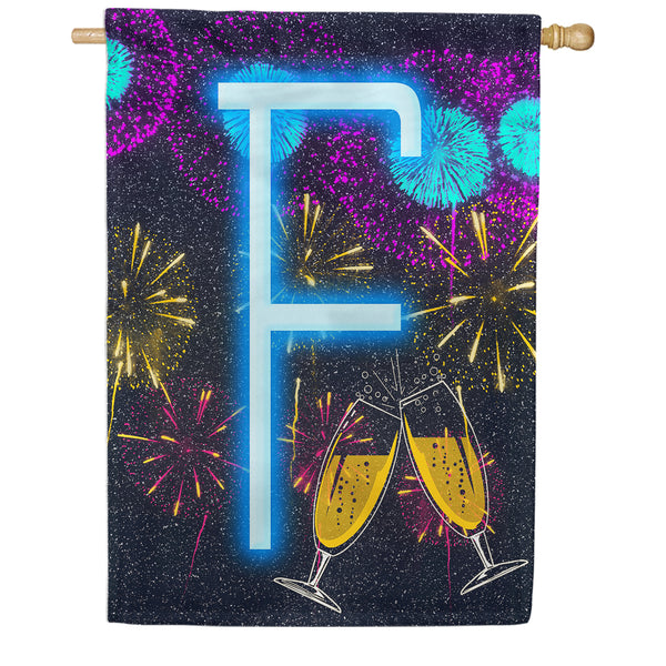 America Forever New Year Cheers Monogram House Flag