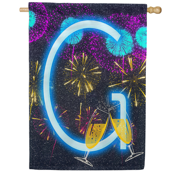 America Forever New Year Cheers Monogram House Flag