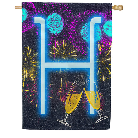 America Forever New Year Cheers Monogram House Flag
