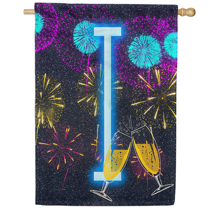 America Forever New Year Cheers Monogram House Flag