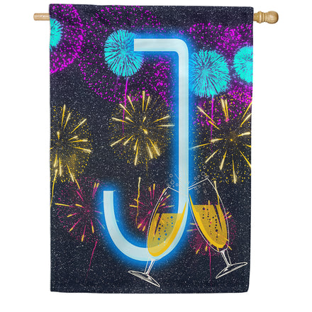America Forever New Year Cheers Monogram House Flag
