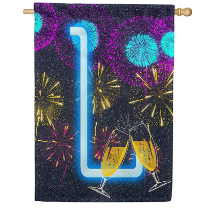 America Forever New Year Cheers Monogram House Flag