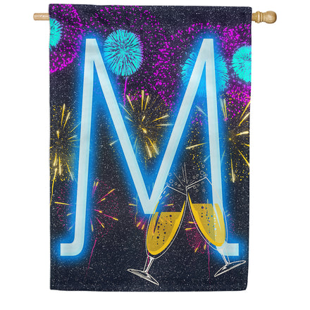 America Forever New Year Cheers Monogram House Flag
