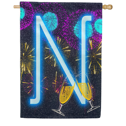 America Forever New Year Cheers Monogram House Flag