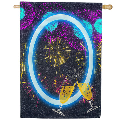 America Forever New Year Cheers Monogram House Flag