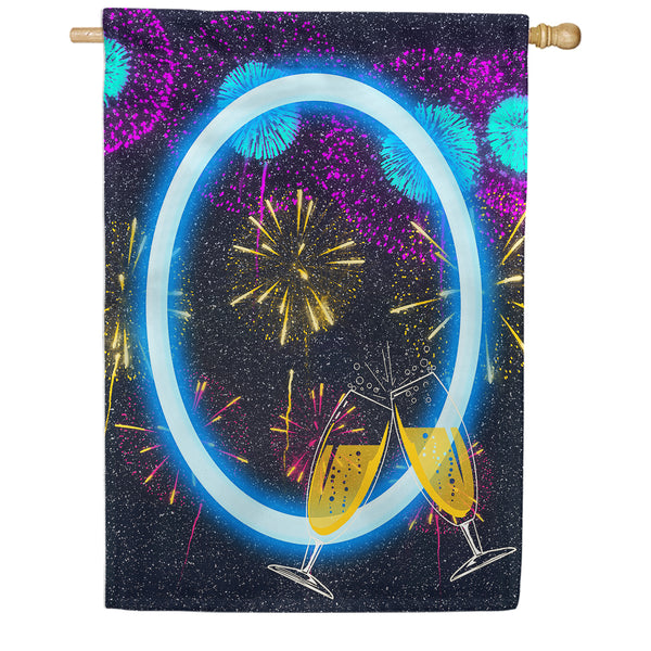 America Forever New Year Cheers Monogram House Flag