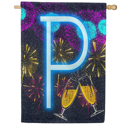 America Forever New Year Cheers Monogram House Flag