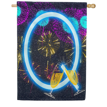 America Forever New Year Cheers Monogram House Flag