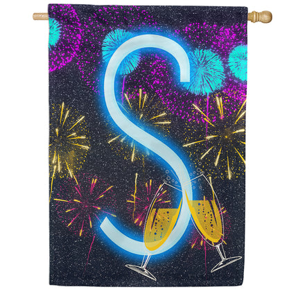 America Forever New Year Cheers Monogram House Flag