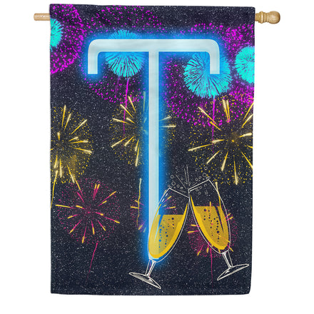 America Forever New Year Cheers Monogram House Flag