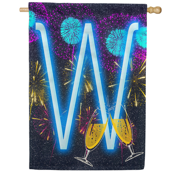 America Forever New Year Cheers Monogram House Flag