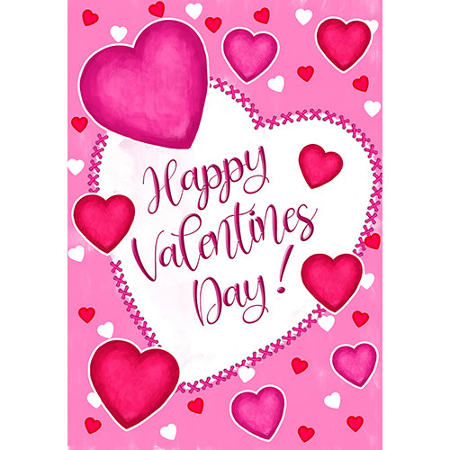 America Forever Happy Valentine's Day Hearts House Flag