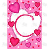 Happy Valentine's Day Hearts Monogram House Flag