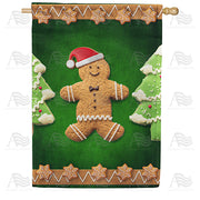 America Forever Santa Gingerbread Man House Flag