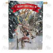 America Forever Sleigh Ride Merry Christmas House Flag
