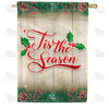 America Forever Tis The Season Holly & Pine Cone House Flag