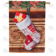 America Forever Stocking Hung On Mantle House Flag