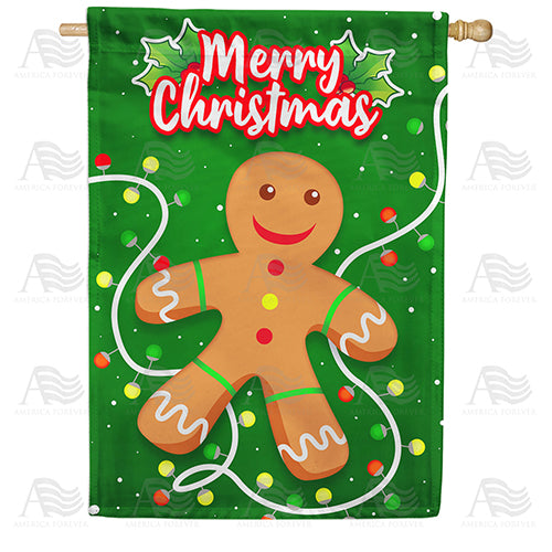 America Forever Festive Gingerbread Man House Flag