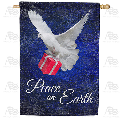 America Forever Peace On Earth-Dove With Gift House Flag