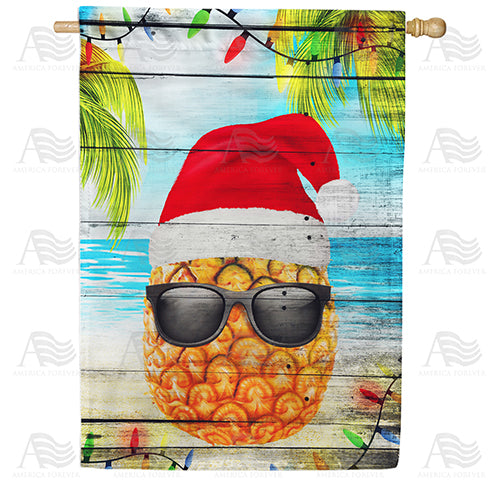 America Forever Tropical Christmas House Flag