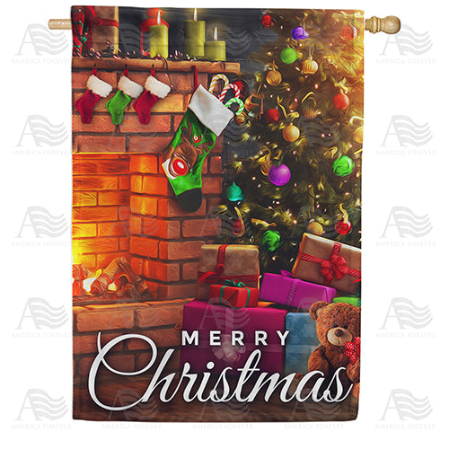 America Forever Twas The Night Before Christmas House Flag