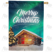 America Forever Merry Christmas At The Cabin House Flag