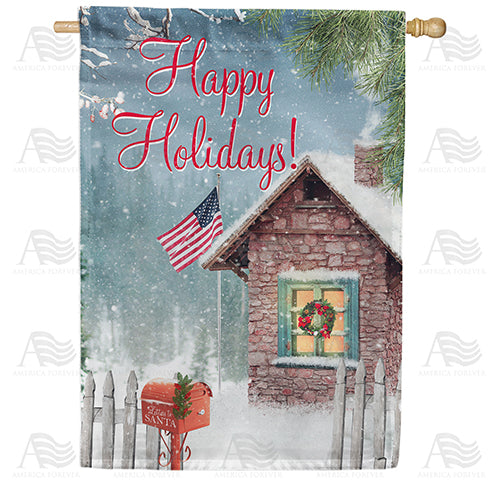 America Forever Happy Holidays! House Flag