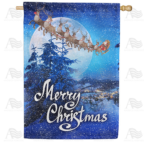 America Forever Here Comes Santa! House Flag