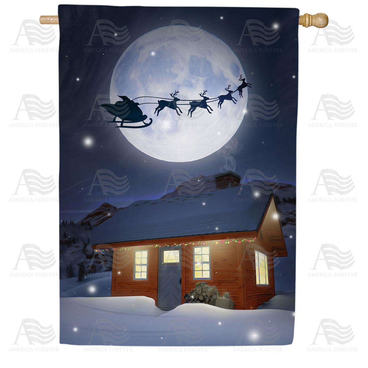 America Forever Happy Christmas To All, To All A Good Night! House Flag