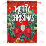 America Forever Merry Christmas Candle Wreath House Flag