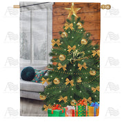 America Forever Home For Christmas Tree House Flag