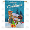 America Forever Merry Christmas Snowman House Flag