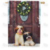 America Forever Waiting For Santa Puppies House Flag