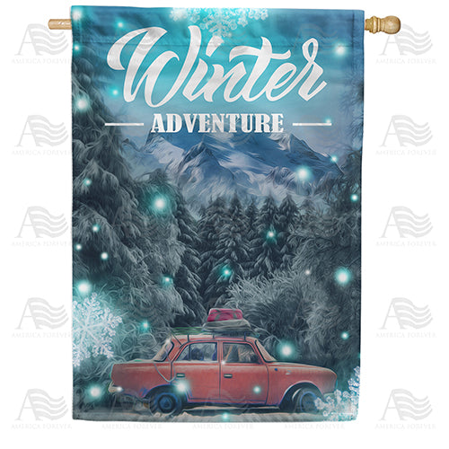 America Forever Winter Adventure House Flag