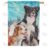 America Forever Catching Snowflakes House Flag