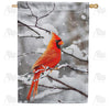 America Forever Cardinal On Snowy Branch House Flag