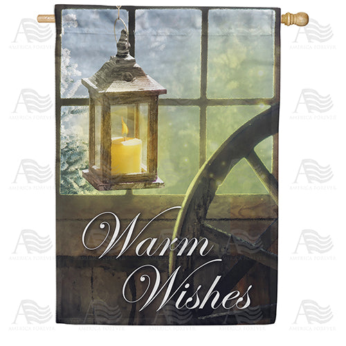 America Forever Warm Winter Wishes House Flag
