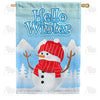 America Forever Snowman Greets Winter House Flag