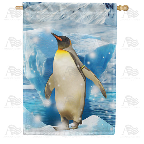 America Forever Penguin On Glacier House Flag