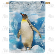 America Forever Penguin On Glacier House Flag