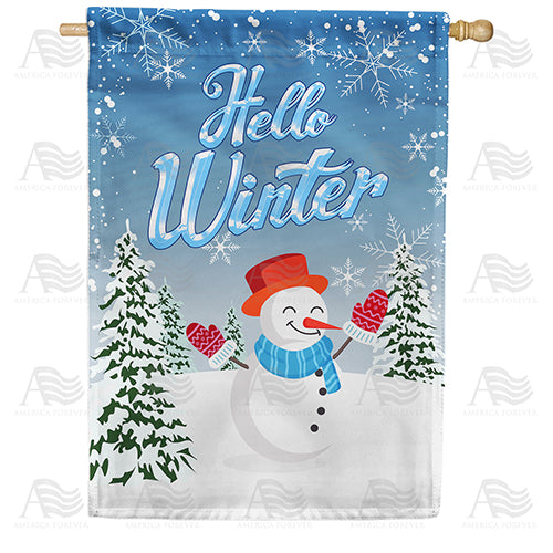 America Forever Snowman High 5 To Winter House Flag